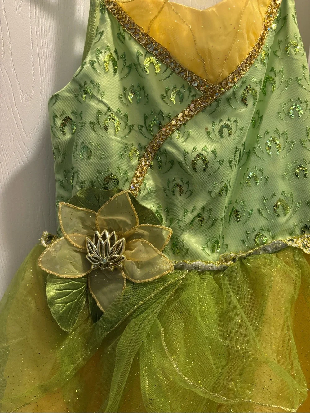 Disney Green and Yellow Fairy Princess Costume Dress